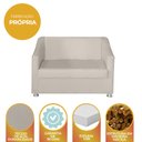 Ver imagem 4 de Poltrona Namoradeira Sala de Estar 110cm Tilla Suede - Mafer: Bege