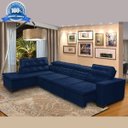 Ver imagem 1 de Sofá 7 Lugares de Canto Retrátil e Reclinável Pillow Chaise D 3,60 X 2,20 M Sttilo Azul - Megasul