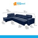 Ver imagem 3 de Sofá 7 Lugares de Canto Retrátil e Reclinável Pillow Chaise D 3,60 X 2,20 M Sttilo Azul - Megasul