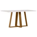 Ver imagem 5 de Mesa de Jantar 6 Lugares Retangular 160cm Tampo MDF com Vidro Elian N01 Ypê Off White - Lyam Decor