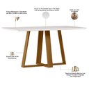 Ver imagem 3 de Mesa de Jantar 6 Lugares Retangular 160cm Tampo MDF com Vidro Elian N01 Ypê Off White - Lyam Decor