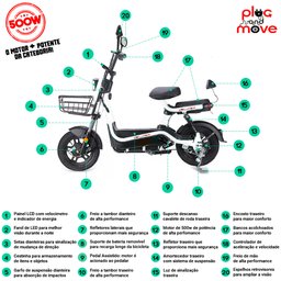 Bicicleta Elétrica - Super Sport Easy Pam - 500w Lithium - Branca - Plug And Move - 6