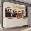Ver imagem 3 de Cozinha Amanda 6 Portas 2 Gavetas MDF 182cm Amadeirado Amanda Block