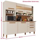 Ver imagem 2 de Cozinha Amanda 6 Portas 2 Gavetas MDF 182cm Amadeirado Amanda Block