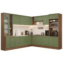 Ver imagem 2 de Armário de Cozinha Completa de Canto 549 cm Rustic/Verde Vik Madesa 01