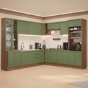 Ver imagem 1 de Armário de Cozinha Completa de Canto 549 cm Rustic/Verde Vik Madesa 01