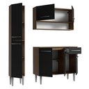 Ver imagem 3 de Armário de Cozinha Compacta 137 Cm Rustic-preto Emilly Madesa 012