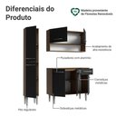 Ver mais imagens de Armário de Cozinha Compacta 137 Cm Rustic-preto Emilly Madesa 012