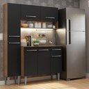 Ver imagem 1 de Armário de Cozinha Compacta 137 Cm Rustic-preto Emilly Madesa 012