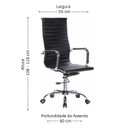 Ver imagem 3 de Kit 2 Cadeira para Escritório Presidente Esteirinha Corino Office Preto