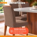Ver imagem 7 de Conjunto Sala de Jantar Amsterdã New Mesa com Tampo Giratório 6 Cadeiras Grécia Madeirado/Mascavo