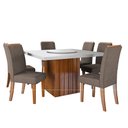 Ver imagem 1 de Conjunto Sala de Jantar Amsterdã New Mesa com Tampo Giratório 6 Cadeiras Grécia Madeirado/mascavo