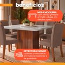 Ver imagem 5 de Conjunto Sala de Jantar Amsterdã New Mesa com Tampo Giratório 6 Cadeiras Grécia Madeirado/Mascavo