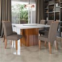 Ver imagem 2 de Conjunto Sala de Jantar Amsterdã New Mesa com Tampo Giratório 6 Cadeiras Grécia Madeirado/mascavo