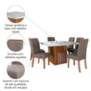 Ver imagem 5 de Conjunto Sala de Jantar Amsterdã New Mesa com Tampo Giratório 6 Cadeiras Grécia Madeirado/mascavo
