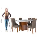 Ver imagem 6 de Conjunto Sala de Jantar Amsterdã New Mesa com Tampo Giratório 6 Cadeiras Grécia Madeirado/mascavo