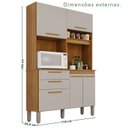 Ver imagem 3 de Armário de Cozinha 5 Portas 2 Gavetas Dubai Bege/Cinamomo/Off-White