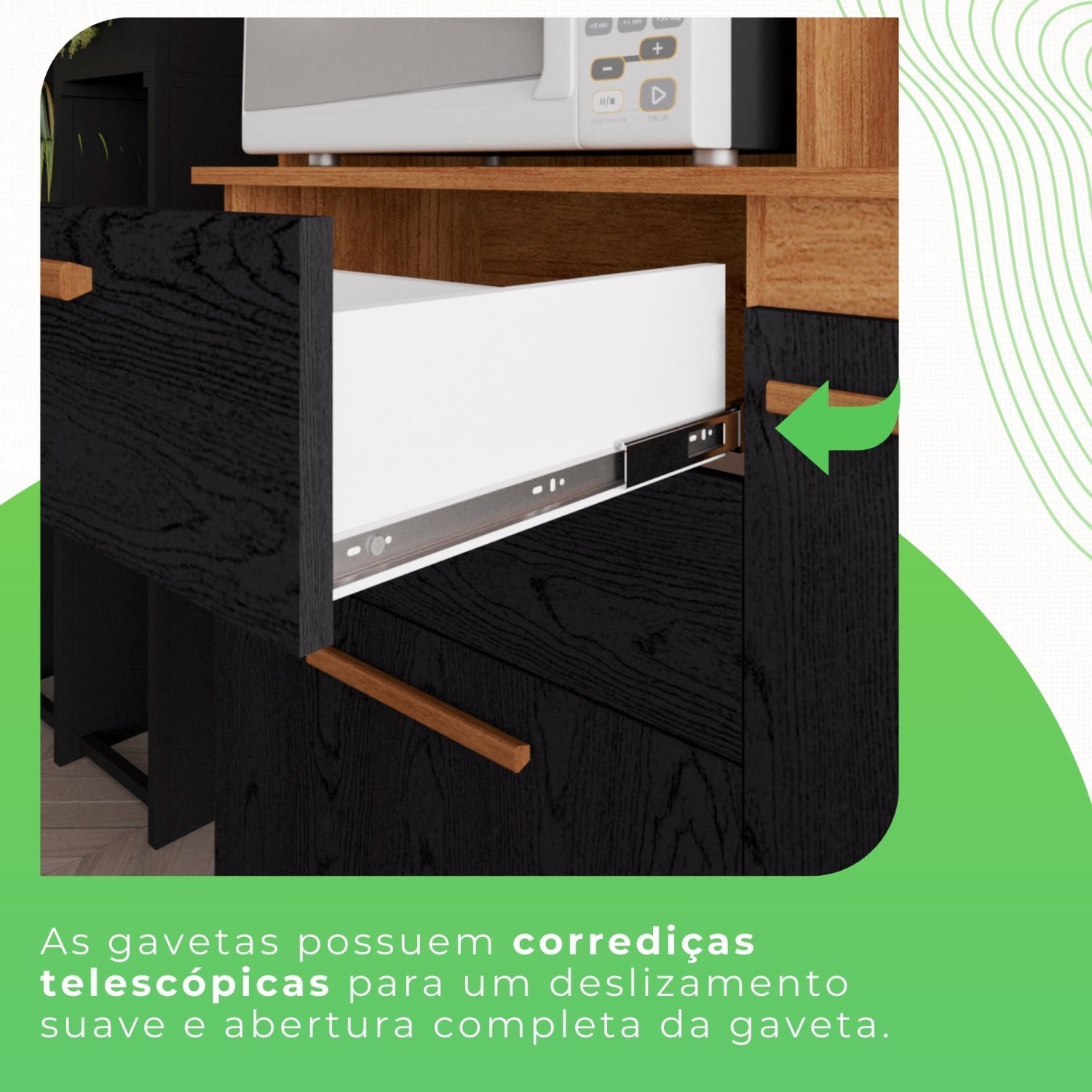 Armário de Cozinha 5 Portas 2 Gavetas Dubai - 10