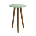 Ver imagem 1 de Mesa de Canto Theo Verde Fosco com Pés Amadeirado - Reller Móveis