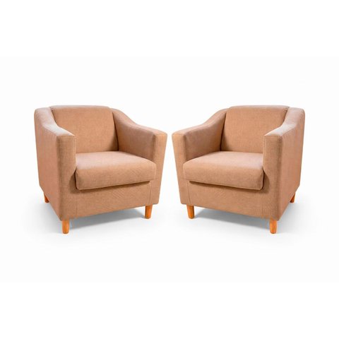 Kit com 2 Poltronas Reforçada e Confortável Tilla Linho