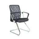 Ver imagem 2 de Kit 2 Cadeiras para Escritório Interlocutor Visitante Tela Mesh Comfort Preto