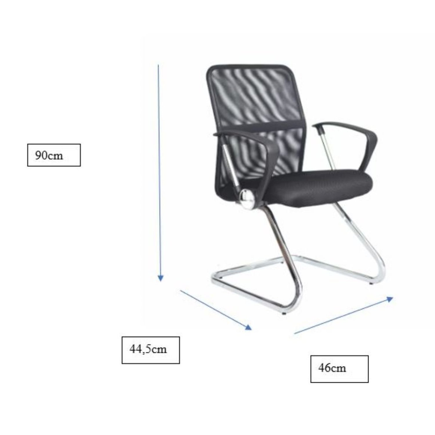Kit 2 Cadeiras para Escritório Interlocutor Visitante Comfort - 4