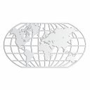 Ver imagem 4 de Quadro Decoração Vazado Mapa Mundi World Uno Branco 70x37 Cm