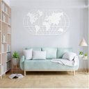 Ver imagem 5 de Quadro Decoração Vazado Mapa Mundi World Uno Branco 70x37 Cm