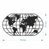 Quadro Decoração Vazado Mapa Mundi World Uno Branco 70x37 Cm - 2
