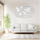 Ver imagem 1 de Quadro Decoração Vazado Mapa Mundi World Uno Branco 70x37 Cm