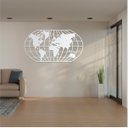 Ver imagem 3 de Quadro Decoração Vazado Mapa Mundi World Uno Branco 70x37 Cm