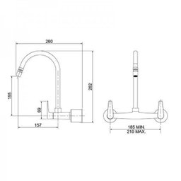 Misturador Lorenzetti Parede - Ref. 1258 C32 Joy - 2