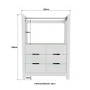 Ver imagem 3 de Guarda-Roupa Closet Infantil com 6 Gavetas e Cabideiro 100% MDF Olívia Branco