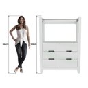 Ver imagem 5 de Guarda-Roupa Closet Infantil com 6 Gavetas e Cabideiro 100% MDF Olívia Branco