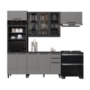 Ver imagem 2 de Cozinha Modulada Compacta Torre Quente Vidro 4 Peças Diamante Preto/Chumbo/Titânio