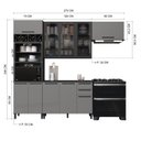 Ver imagem 3 de Cozinha Modulada Compacta Torre Quente Vidro 4 Peças Diamante Preto/Chumbo/Titânio