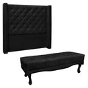 Ver imagem 1 de Kit Cabeceira e Calçadeira Recamier King 1,95m Suede Preto