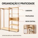 Ver imagem 3 de Closet Verona Organizador Industrial com Cabideiro e Prateleiras