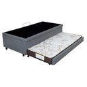 Ver imagem 2 de Bicama B&G com Baú Solteirão Reforçado 96x203cm com Cama Auxiliar 78x188x12 em Courino e Colchão Ecoline Ecoflex