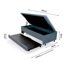 Ver imagem 5 de Bicama B&g com Baú Solteirão Reforçado 96x203cm com Cama Auxiliar 78x188x12 em Courino e Colchão Ecoline Ecoflex