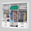 Ver imagem 3 de Guarda Roupa Solteiro Hercules 6 Portas 4 Gavetas sem Espelho Carioca Moveis Branco