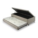 Ver imagem 2 de Bicama B&G com Baú Solteirão Reforçado 96x203cm e Cama Auxiliar 78X188x12 em Linho com Colchão Ecoline Ecoflex