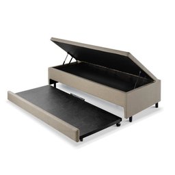 Bicama com Baú Solteirão Reforçado 96x203 Cm em Linho - 4