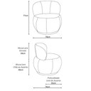 Ver imagem 7 de Poltrona Aisha Base Fixa Bouclé Decorativa Espuma D-26 Hr Terracota Nexta Casa