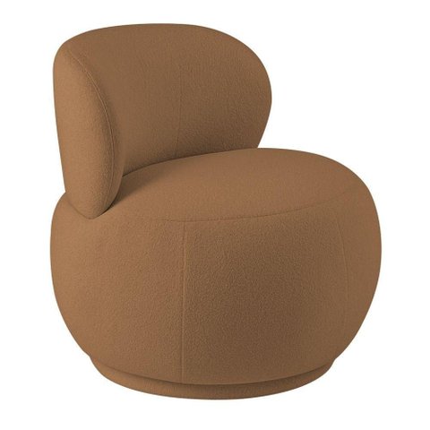 Poltrona Aisha Base Fixa Bouclé Decorativa Espuma D-26 Hr Terracota Nexta Casa