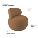 Ver imagem 6 de Poltrona Aisha Base Fixa Bouclé Decorativa Espuma D-26 Hr Terracota Nexta Casa