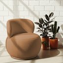 Ver mais imagens de Poltrona Aisha Base Fixa Bouclé Decorativa Espuma D-26 Hr Terracota Nexta Casa