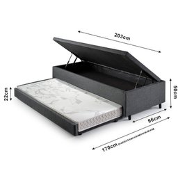 Bicama com Baú Solteirão Reforçado 96x203 Cm em Linho - 4