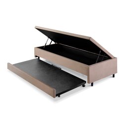 Bicama com Baú Solteirão Reforçado 96x203 Cm em Suede - 4