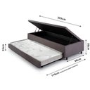 Ver imagem 4 de Bicama com Baú Solteirão Reforçado 96x203cm em Suede B&G